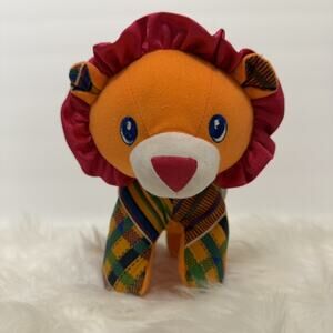 Vintage Playskool 1993 Kids of Color Lion Stuffed Plush Baby Rattle Toy RARE